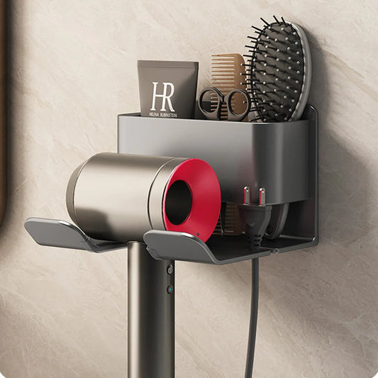 Hair Dryer Holder Wall Dryer Cradle Straightener Stand Hairdryer Organizer Storage Box Toilet Blower Holder Bathroom Shelves